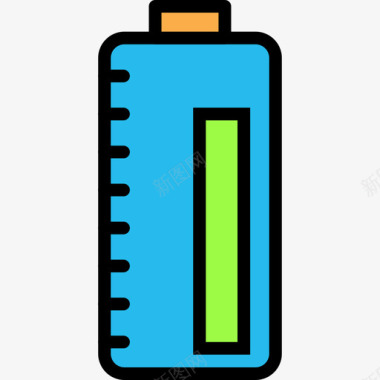 电池图标电池tech11线性颜色图标图标