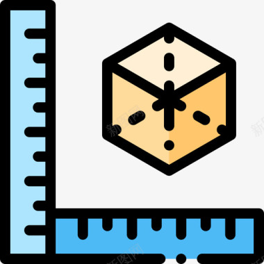 立方塔立方体3d打印24线性颜色图标图标