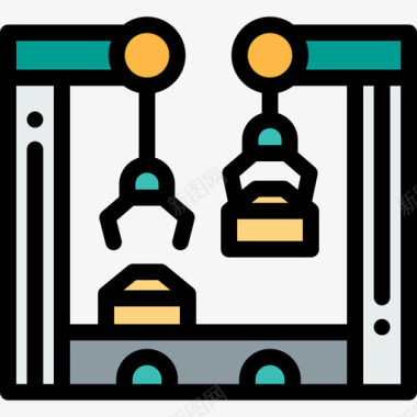 机械动图机械臂工厂12线性颜色图标图标