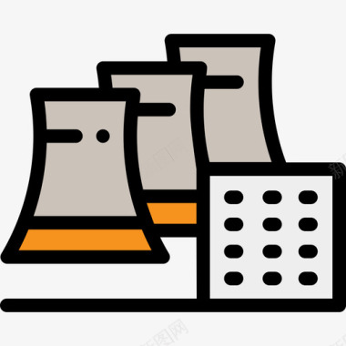 核电站核电站技术41线性颜色图标图标