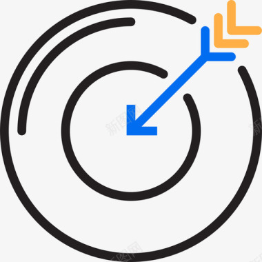 目标目标商务和办公19线性颜色图标图标