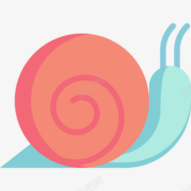 蜗牛海洋生物14扁平图标图标