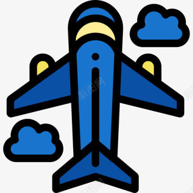 飞机巴西线性颜色图标图标