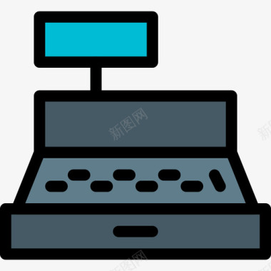 收银台标志收银台购物94线性颜色图标图标