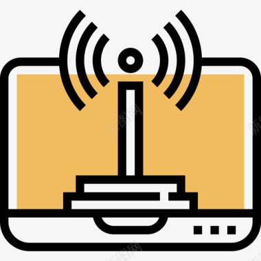 WiFi信号免费Wifi酒店服务19黄影图标图标