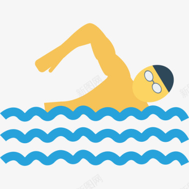 游泳池运动健身公寓图标图标