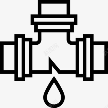 燃气泄漏泄漏管道工工具5线性图标图标