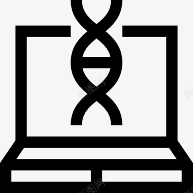基因工程未来主义技术3线性图标图标