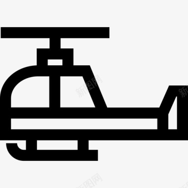 咖啡色直升机直升机军用2型直线型图标图标