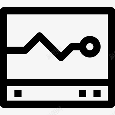 心电图健康与医学线性图标图标