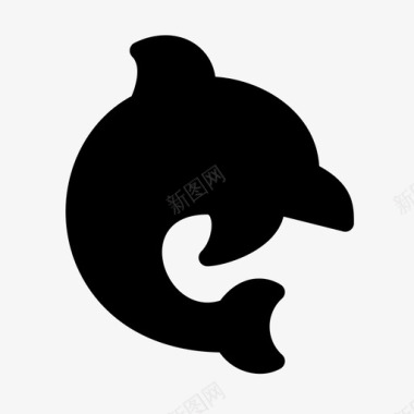 海豚海豚动物鳍图标图标