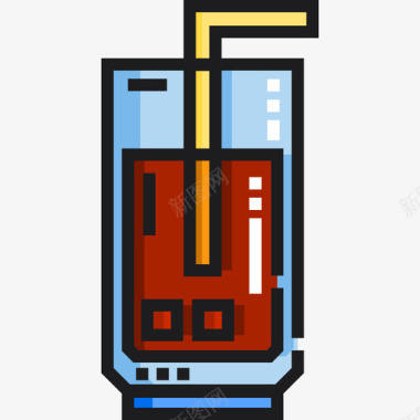 咖啡店矢量冰咖啡咖啡店56线性颜色图标图标
