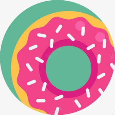 甜甜圈快餐15扁平图标图标