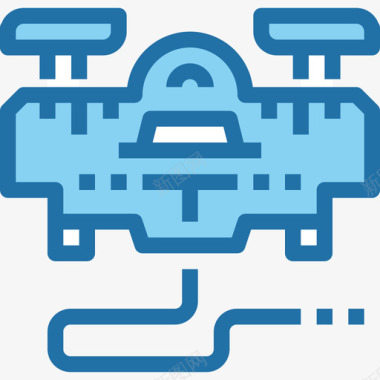 无人机无人机无人机技术4蓝色图标图标