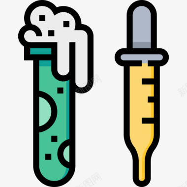 生物化学化学生物化学4线性颜色图标图标