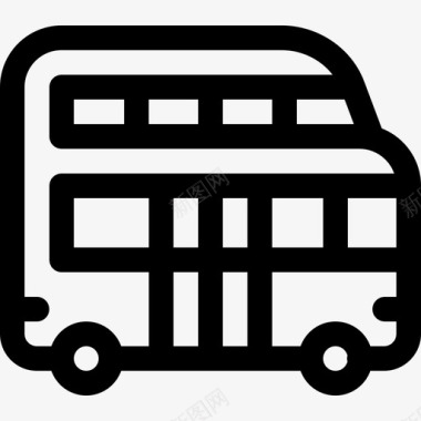 巴士英国3直线图标图标