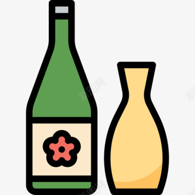 清酒饮料5原色图标图标