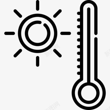 温度限制温度计自然灾害3线性图标图标