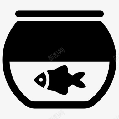 鱼缸玻璃碗宠物鱼图标图标