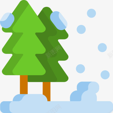 冬季热饮树冬季自然12平坦图标图标