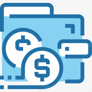 投资钱财文件夹储蓄和投资4蓝色图标图标