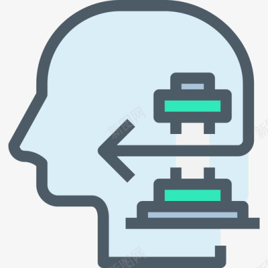 最强头脑头脑人类思维13线性颜色图标图标