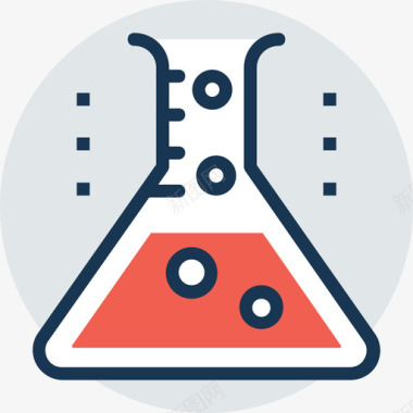 花红色试管科技8线色图标图标