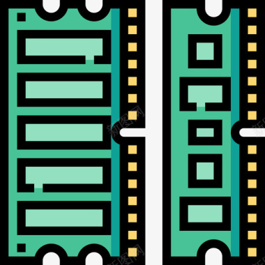 彩色豆内存计算机技术3线性彩色图标图标