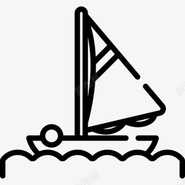 帆热带9直线型图标图标