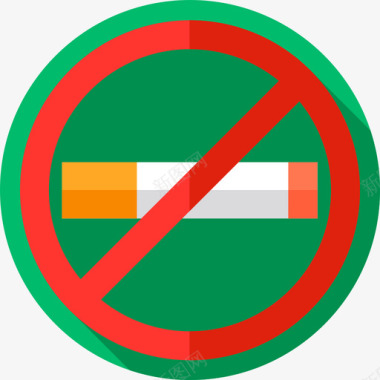 无烟健康生活方式8平淡图标图标