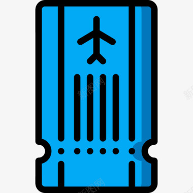 登机密码箱登机牌假期直线颜色图标图标