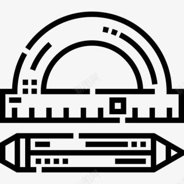 工程素材量角器工程16线性图标图标