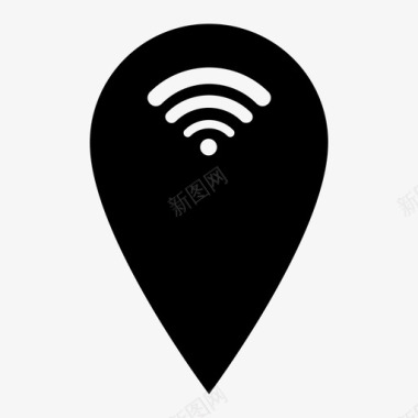 地图点符号wifi信号连接热点图标图标