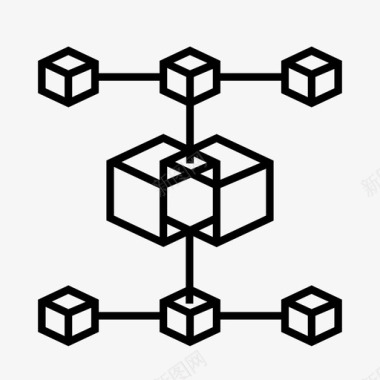穴位分布区块链加密分散图标图标