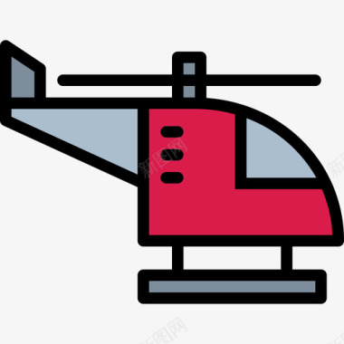 直升机矢量直升机玩具26线性颜色图标图标