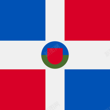 国家多米尼加共和国方形国家简单旗帜图标图标