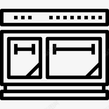 微波炉微波炉厨房工具16线性图标图标