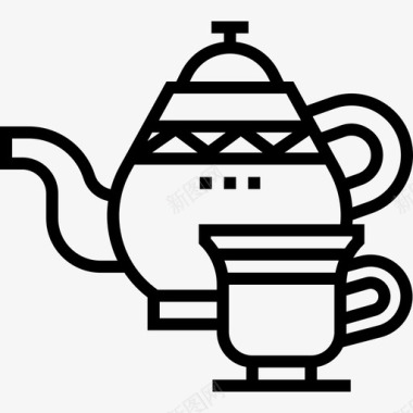 茶壶复古装饰7线状图标图标
