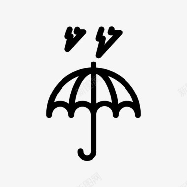 雨伞雷雨阴雨天气图标图标