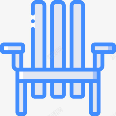躺椅夏季蓝色图标图标