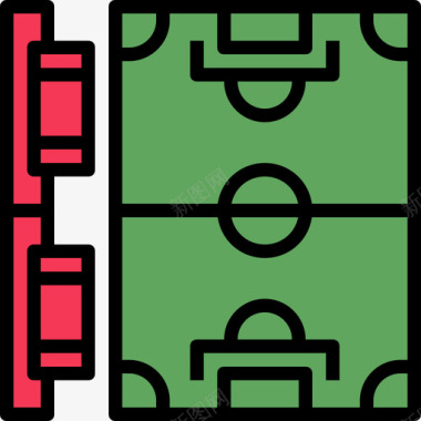 足球场足球元素线条色彩图标图标