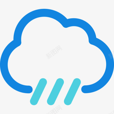 雨103号天气蓝色线条图标图标
