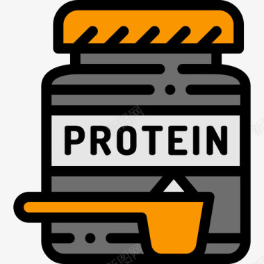 丰富蛋白质蛋白质适合度57线性颜色图标图标