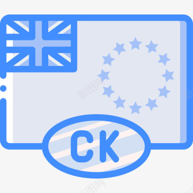 库克群岛国旗11蓝色图标图标