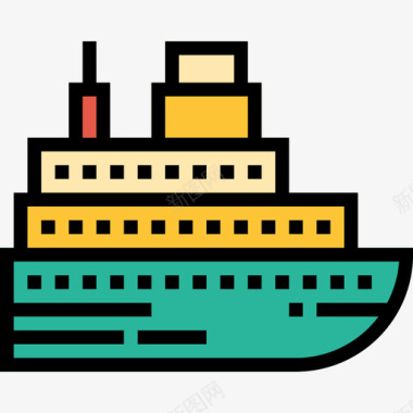 船船旅行98线性颜色图标图标
