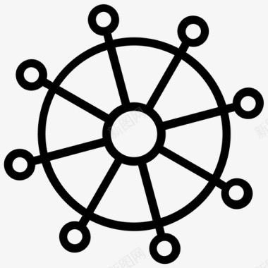 船舵航海船轮图标图标