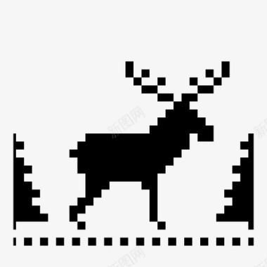 圣诞饰品驯鹿斯堪的纳维亚图标图标