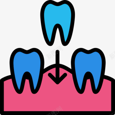 无农药种植种植体牙科6线性颜色图标图标