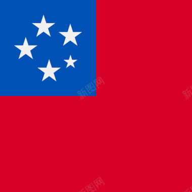 简单萨摩亚方形国家简单旗帜图标图标