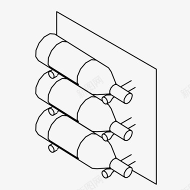 葡萄酒酒庄葡萄酒储藏瓶子陈列图标图标